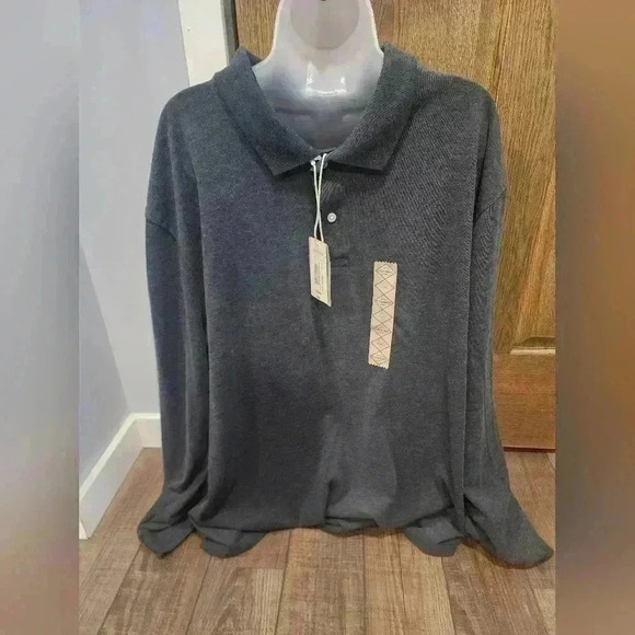 St. John's Bay Other - St JOHN’S BAY Legacy Polo Shirt Dark Grey Long Sleeve Men’s XXL 2XL New